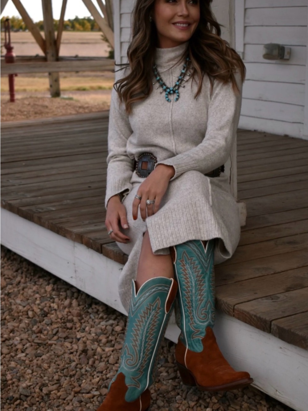 Ariat Ambrose Penny Suede with Teal Leather Shaft Western Boots NWOT - Picture 3 of 3